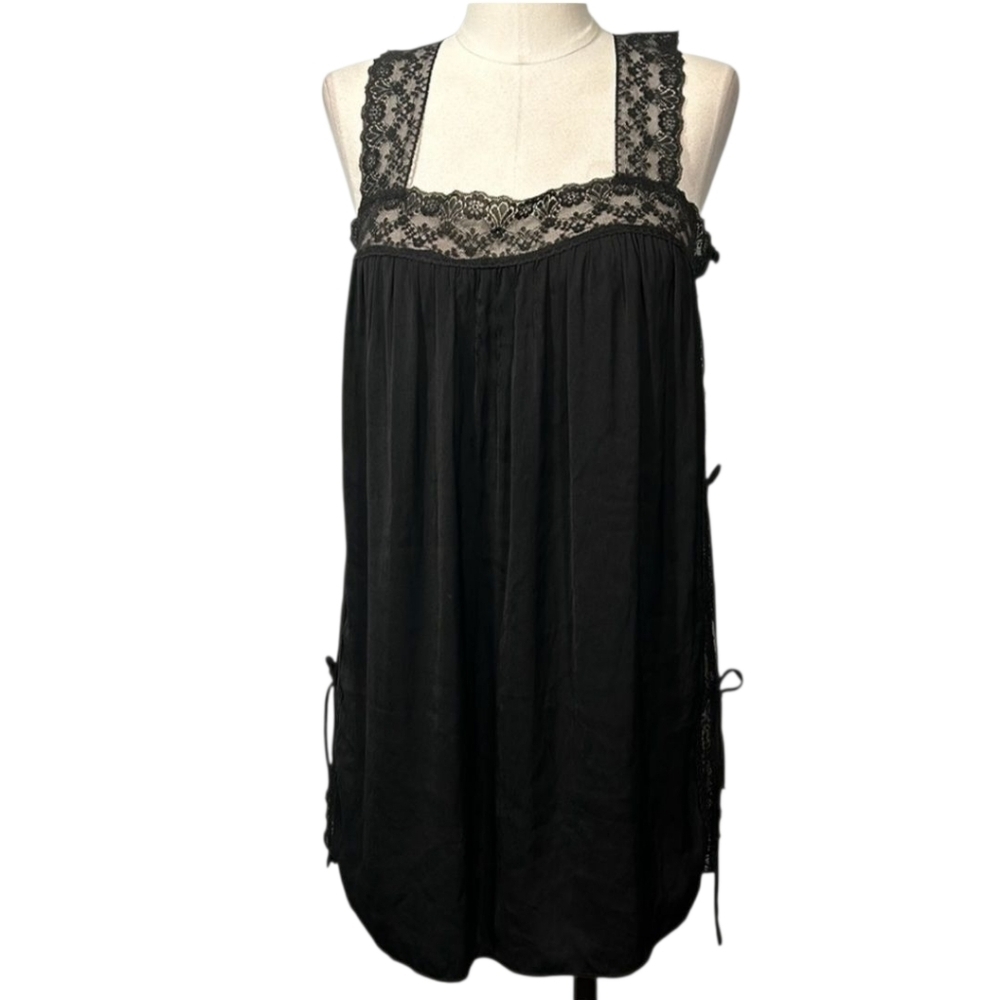 Intimately Free People Black Lace Side Tie Coverup